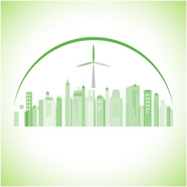 soyut yeşil panorama city.