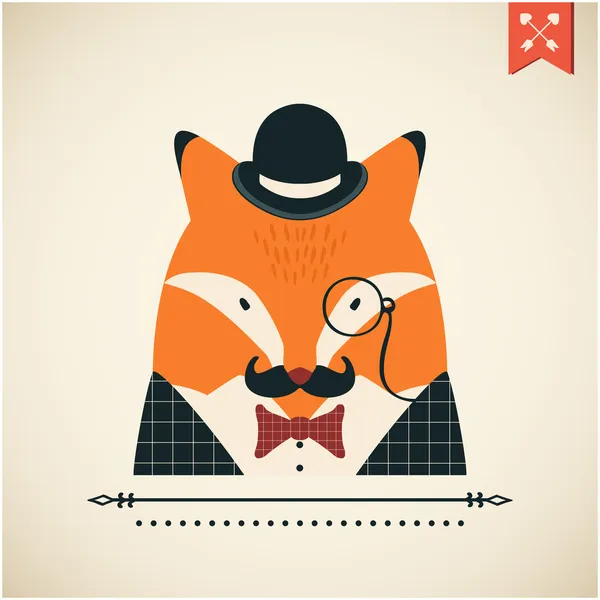 Fox kaart. — Stockvector