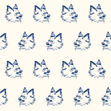 Spitz köpek seamless modeli