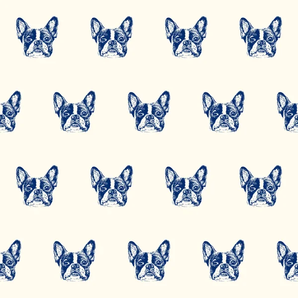 Fransk bulldog seamless mönster — Stock vektor