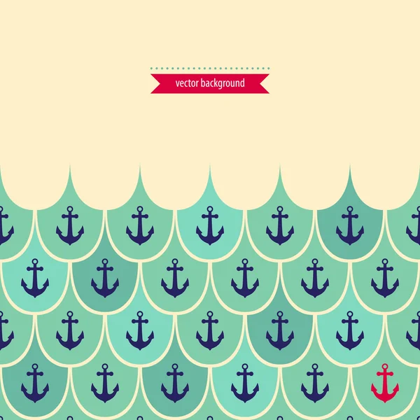 Modèle de carte vectorielle thème mer avec ancre . — Image vectorielle