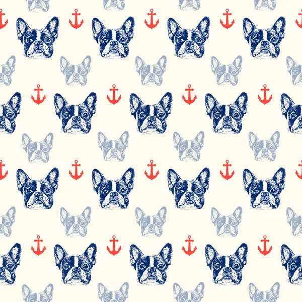 French bulldog seamless pattern — Stock Vector