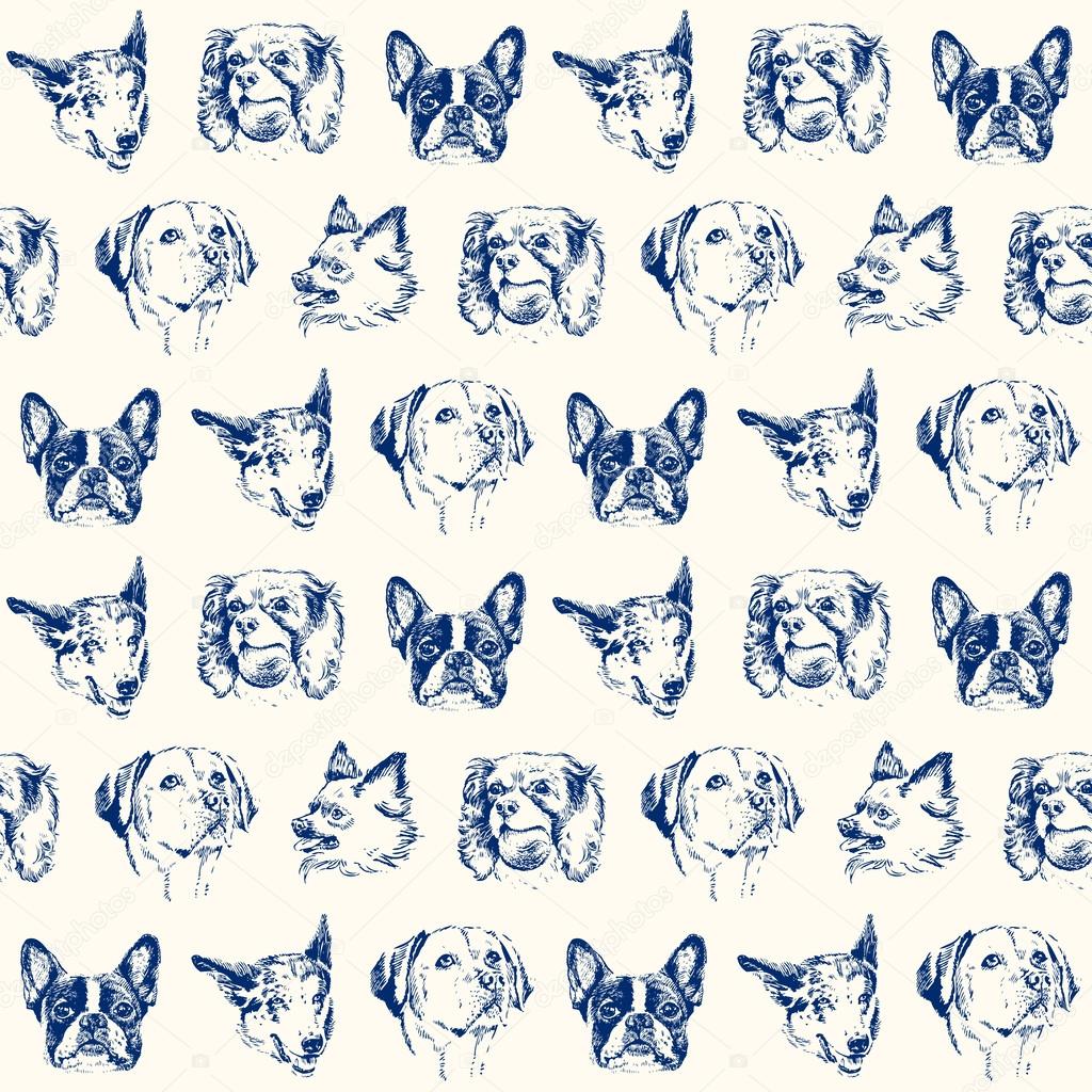 Dogs seamless pattern