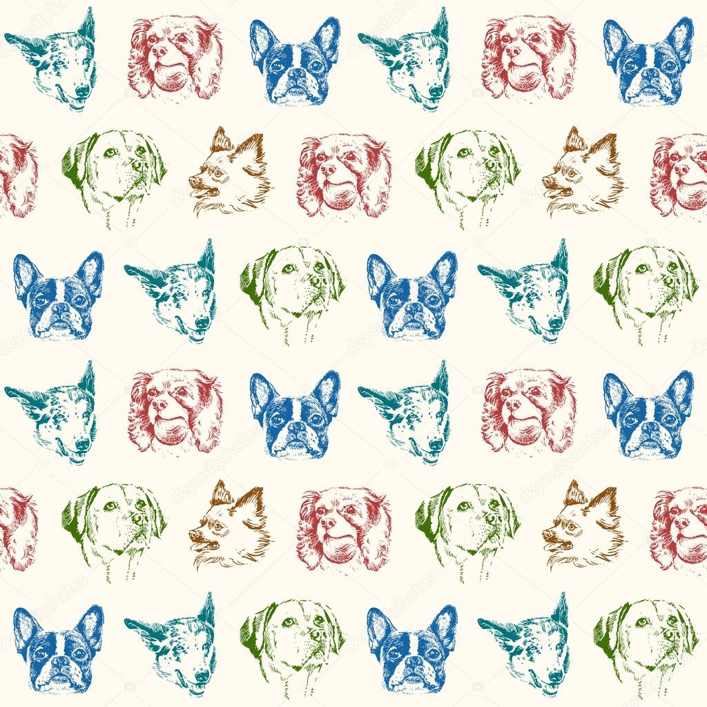 Dogs seamless pattern