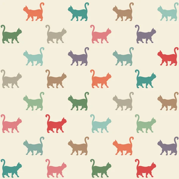 Kočky bezešvé vzor — Stockový vektor