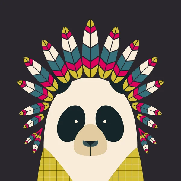Indická panda s peřím — Stockový vektor