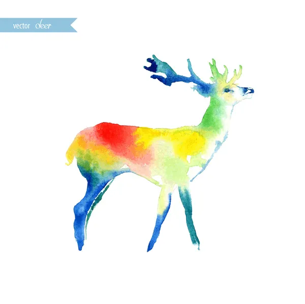 Watercolor deer — Stock Vector