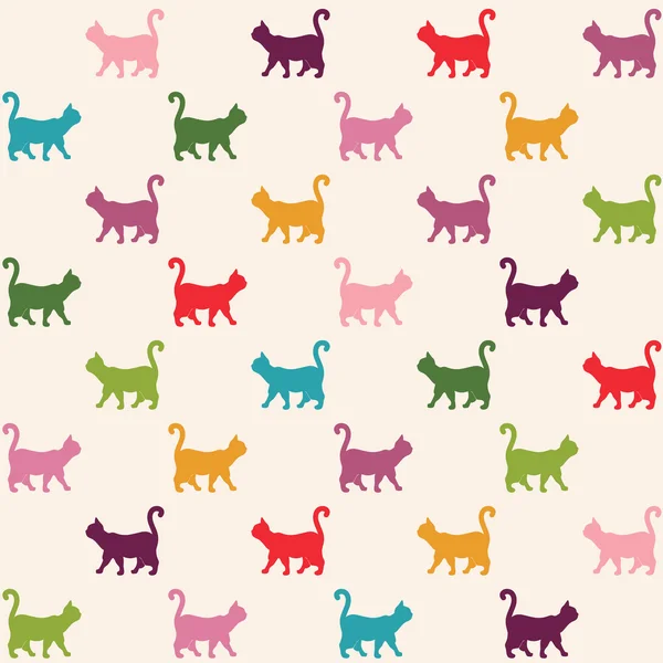Kočky bezešvé vzor — Stockový vektor