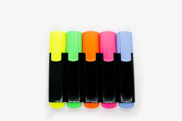 Colored Felt Tip Pens White Background — Stock Photo, Image