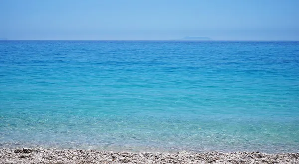 Las Aguas Del Mar Jónico Agua Mar Soleada Costa Albania —  Fotos de Stock