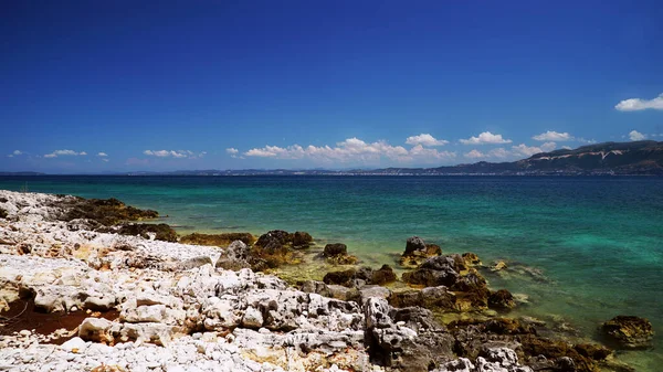 Costa Playa Mar Jónico Detrás Del Paso Llogara Albania —  Fotos de Stock