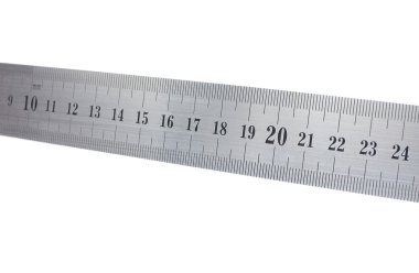 Metal ruler isolated on white clipart