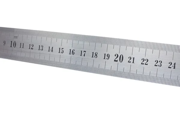 Metal ruler isolated on white — Stock Photo, Image