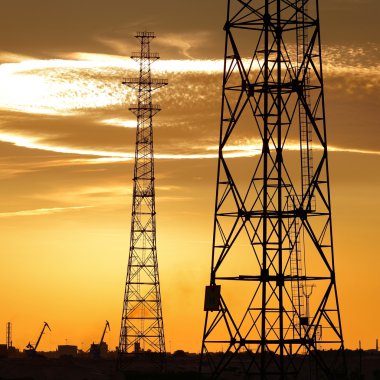 elektrik hattı direkleri gökyüzü günbatımı