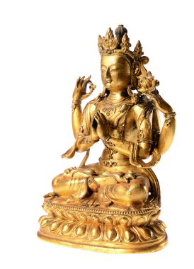 Altın buddha heykeli yakın çekim