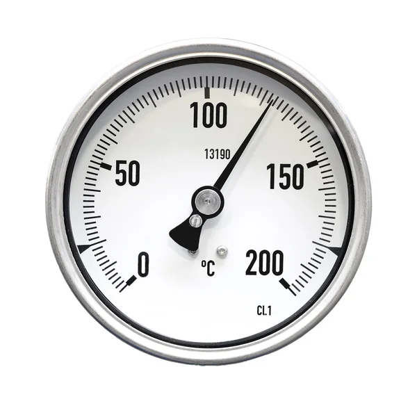 Industriële thermometer geïsoleerd — Stockfoto