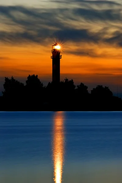 A lighthouse shining at late evening. Riga, Latvia — Stock Photo, Image