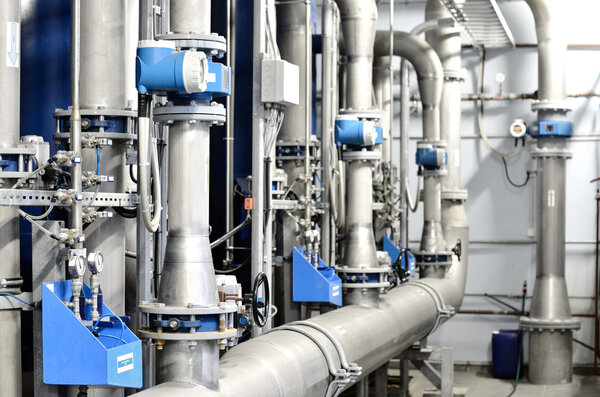 Large industrial boiler room