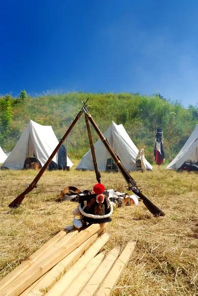 Reconstructed french war camp — Stock Photo, Image