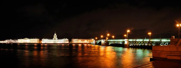 圣彼得堡市夜晚的 panoranic 视图 — 图库照片