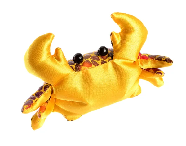 Yellow cute toy crab isolated on white — Stock Photo, Image