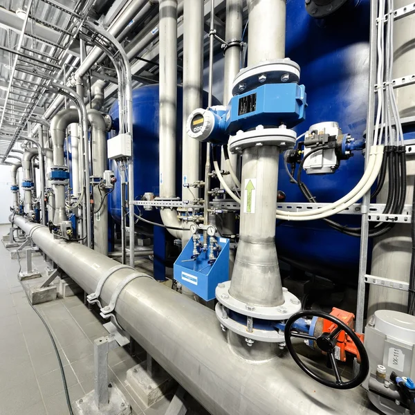 Large industrial boiler room — Stock Photo, Image