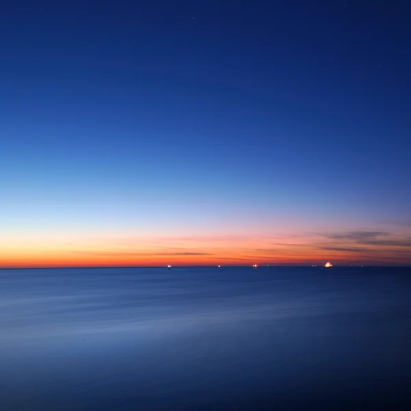 Baltic sea bay with ship at the horizon — Stock Photo, Image