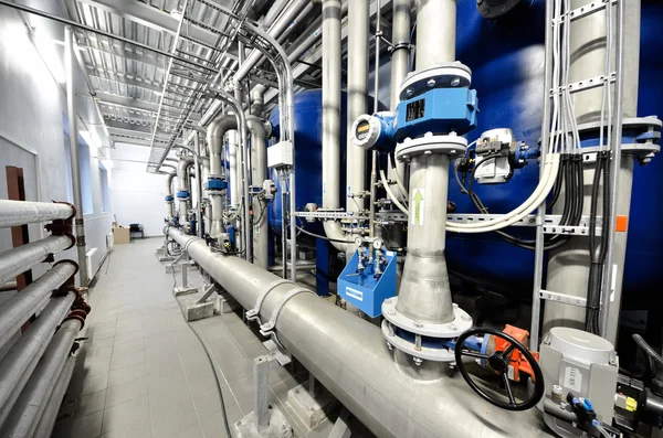 Large industrial boiler room — Stock Photo, Image