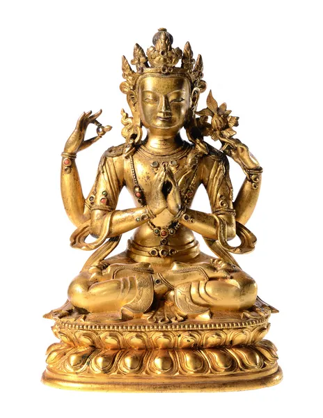 Gyllene budda staty närbild — Stockfoto