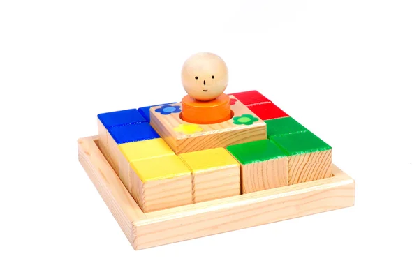 Colorfull wooden toy for training logic and playing — Stock Photo, Image