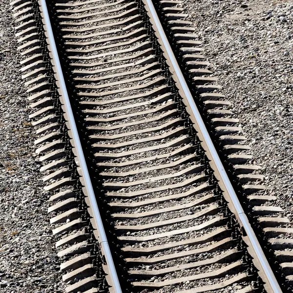 Железнодорожный путь крупным планом — стоковое фото