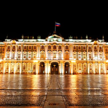 Kış Sarayı (hermitage) saint petersburg şehir gece