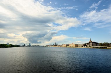 panoramik şehir riga, Letonya