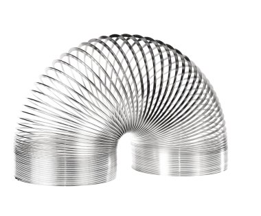 Metal slinky toy isolated clipart