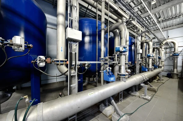 Large industrial boiler room — Stock Photo, Image