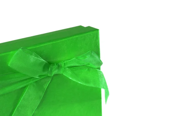 Caja de regalo verde. Vista superior —  Fotos de Stock