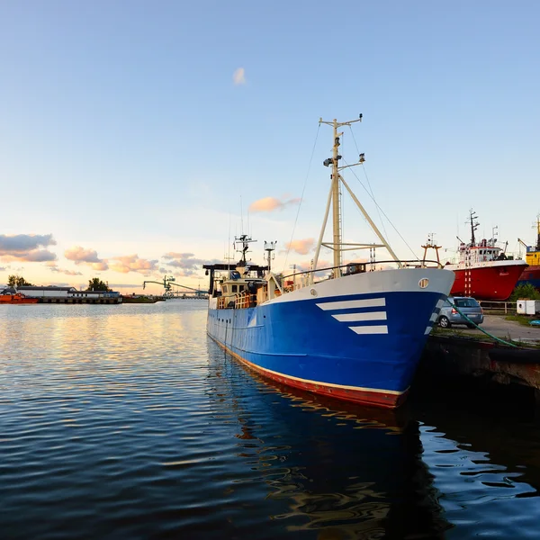 Fishing boat fleet at the port of Ventspils — Stock Photo, Image