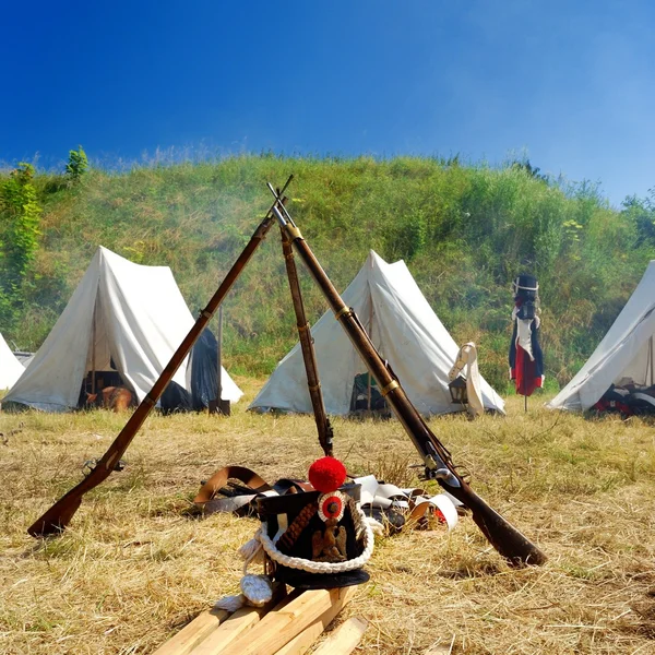 Reconstructed french war camp — Stock Photo, Image