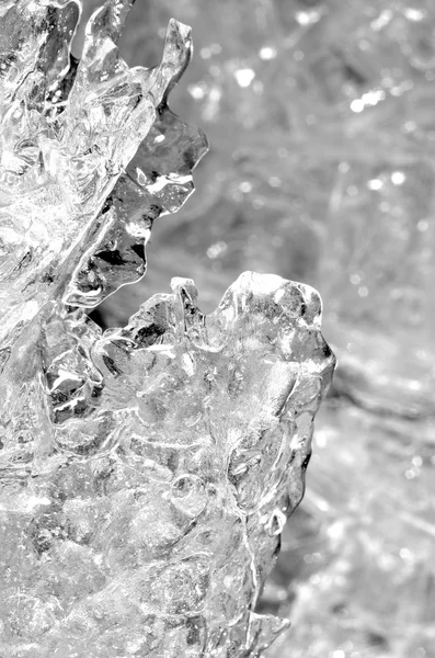 Transparent ice structure close-up — Stock Photo, Image