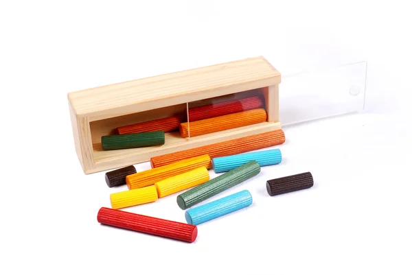 Brinquedo de madeira colorido para lógica de treinamento e jogo — Fotografia de Stock