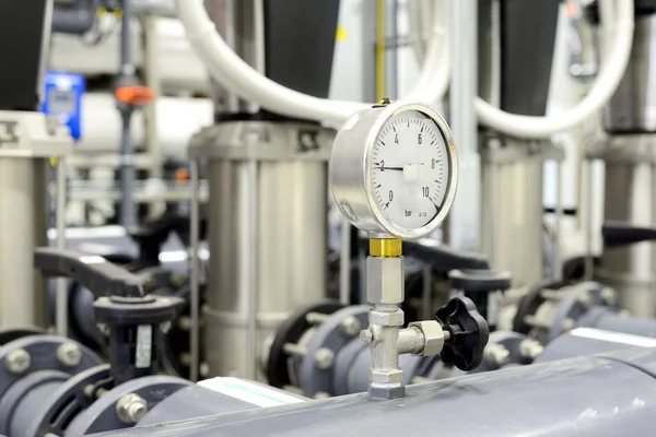Industriële barometer in Ketelruim — Stockfoto