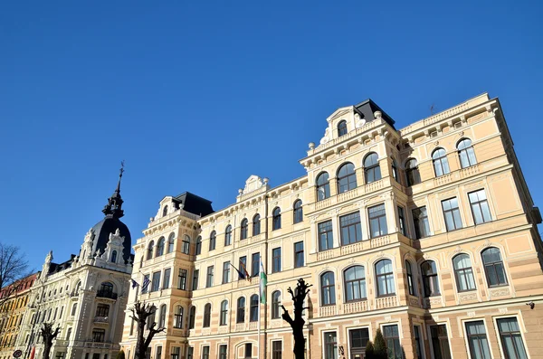 Calle Elizabetes. Calle histórica Olld en Riga, Letonia — Foto de Stock