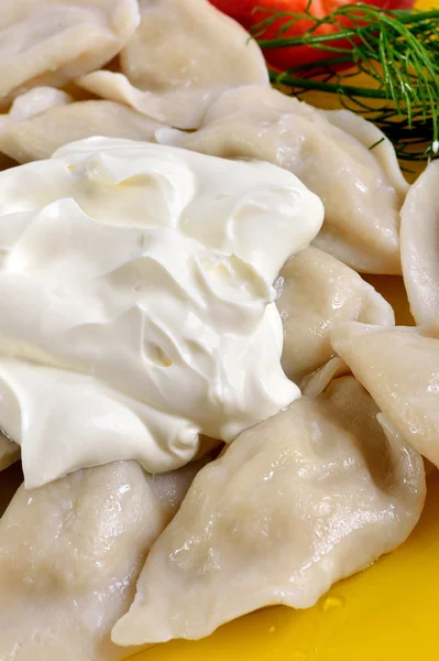 Dumplings on the dish — Stock Photo, Image