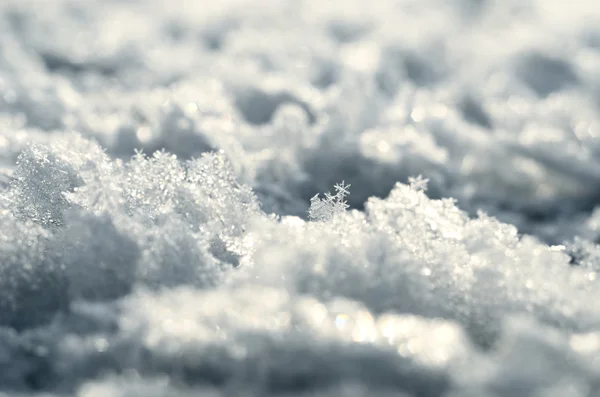 Schneekristalle aus nächster Nähe — Stockfoto