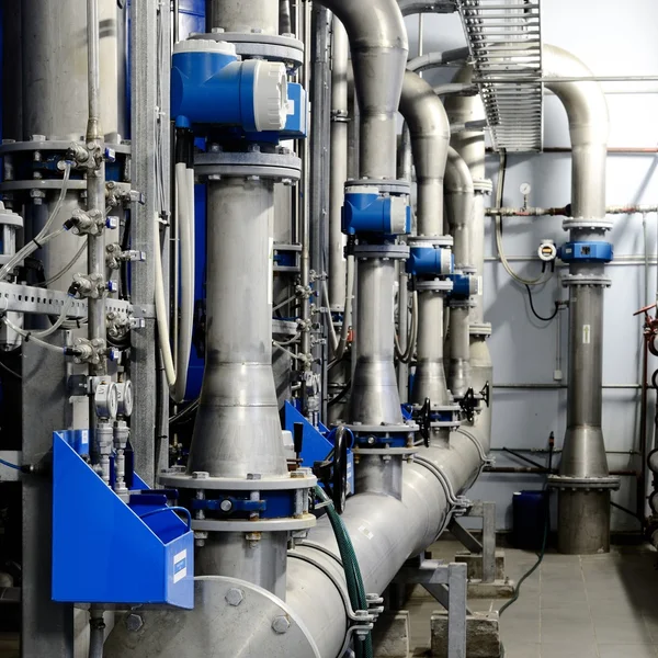 Large industrial boiler room — Stock Photo, Image