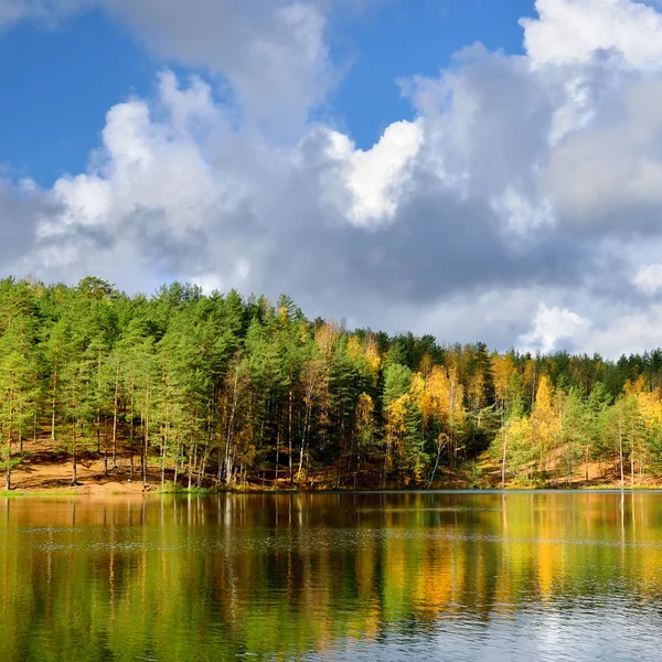 Paesaggio del lago durante la stagione autunnale — Foto Stock