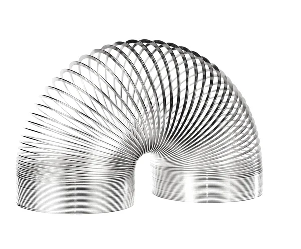 Metal slinky toy isolated — Stock Photo, Image