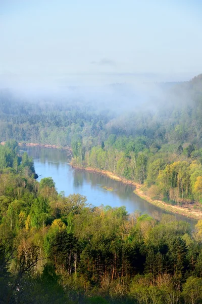 View on Gauja valley in spring in Sigulda, Latvia — Stock Photo, Image