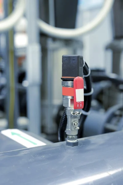 New shiny pipes in industrial boiler room — Stock Photo, Image