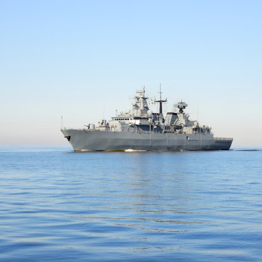 Grey modern warship clipart